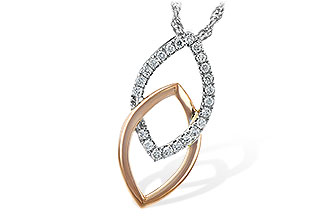 M243-98351: NECKLACE .20 TW (ROSE & WG)